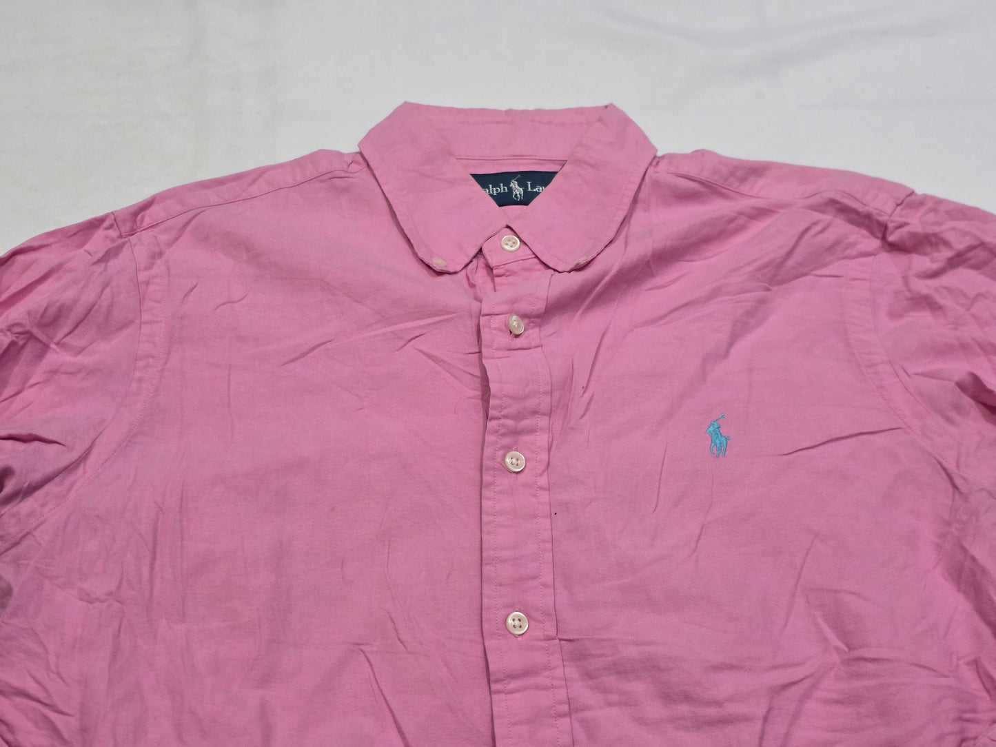 Camisa Ralph Lauren Mediana M Rosa Pony Azul