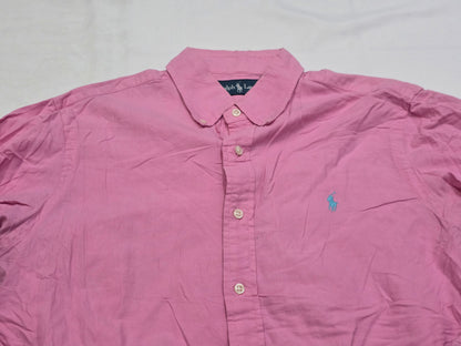 Camisa Ralph Lauren Mediana M Rosa Pony Azul