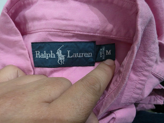 Camisa Ralph Lauren Mediana M Rosa Pony Azul