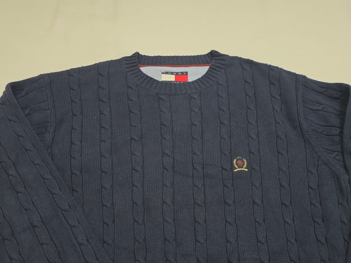 Sueter Vintage Tommy Hilfiger Mediana M Azul Tejido
