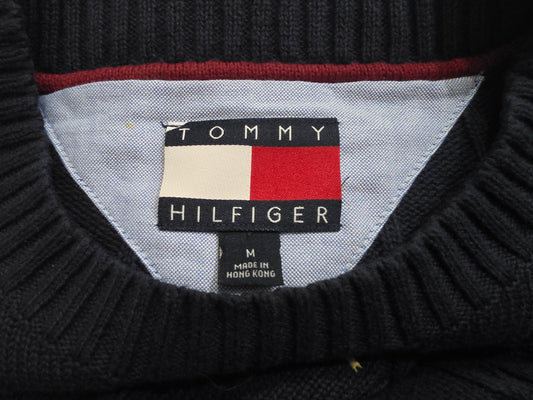 Sueter Vintage Tommy Hilfiger Mediana M Azul Tejido