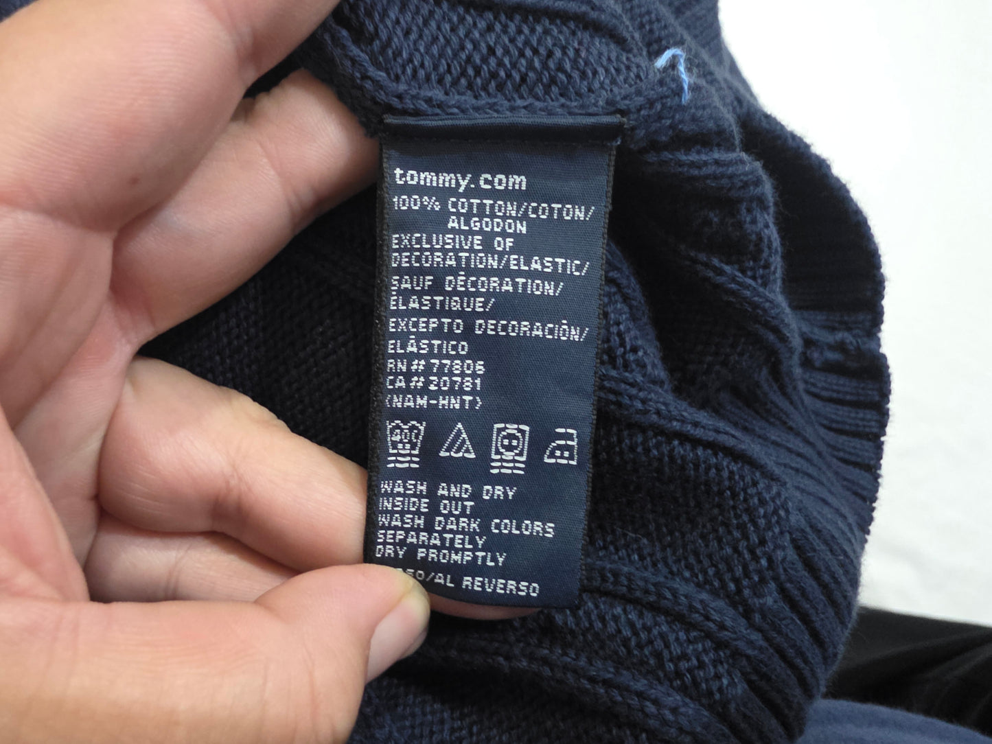 Sueter Vintage Tommy Hilfiger Mediana M Azul Tejido