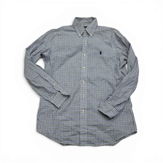 Camisa Classicfit Ralph Lauren Medianam Cuadro Azul Y Verde