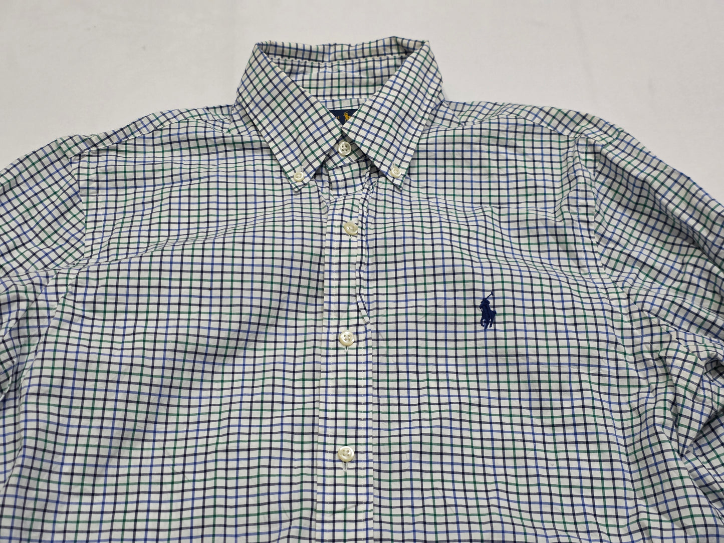 Camisa Classicfit Ralph Lauren Medianam Cuadro Azul Y Verde