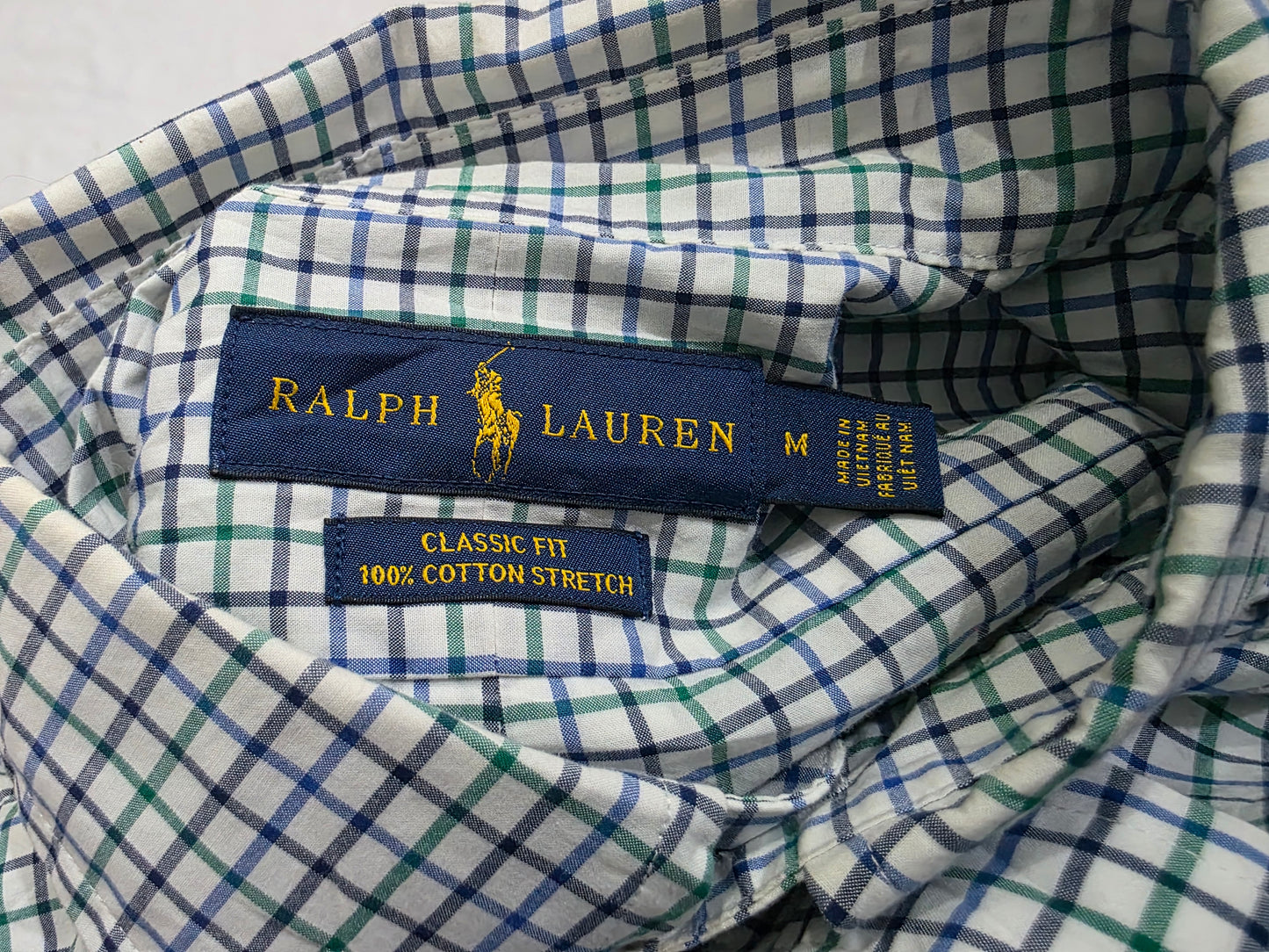 Camisa Classicfit Ralph Lauren Medianam Cuadro Azul Y Verde