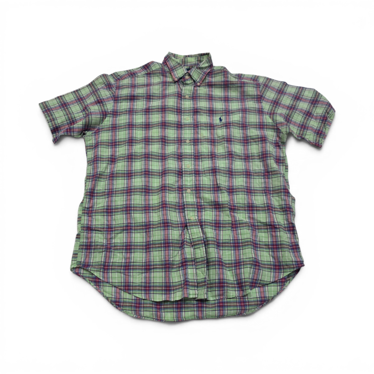 Camisa Ralph Lauren Grande L Cuadro Verde Manga Corta