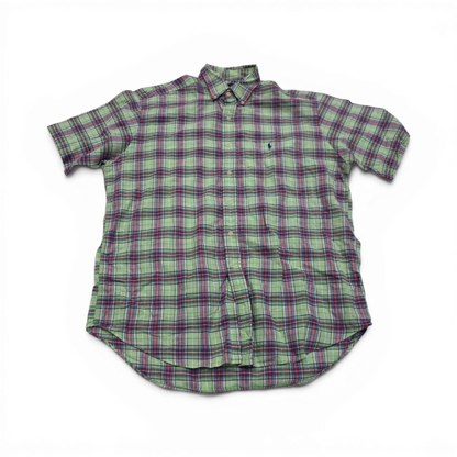 Camisa Ralph Lauren Grande L Cuadro Verde Manga Corta