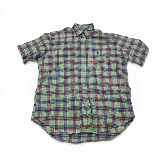 Camisa Ralph Lauren Grande L Cuadro Verde Manga Corta