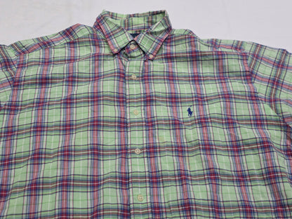 Camisa Ralph Lauren Grande L Cuadro Verde Manga Corta