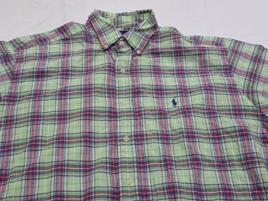 Camisa Ralph Lauren Grande L Cuadro Verde Manga Corta