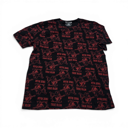 Playera True Religion Grande L Rojo Y Negro Logo