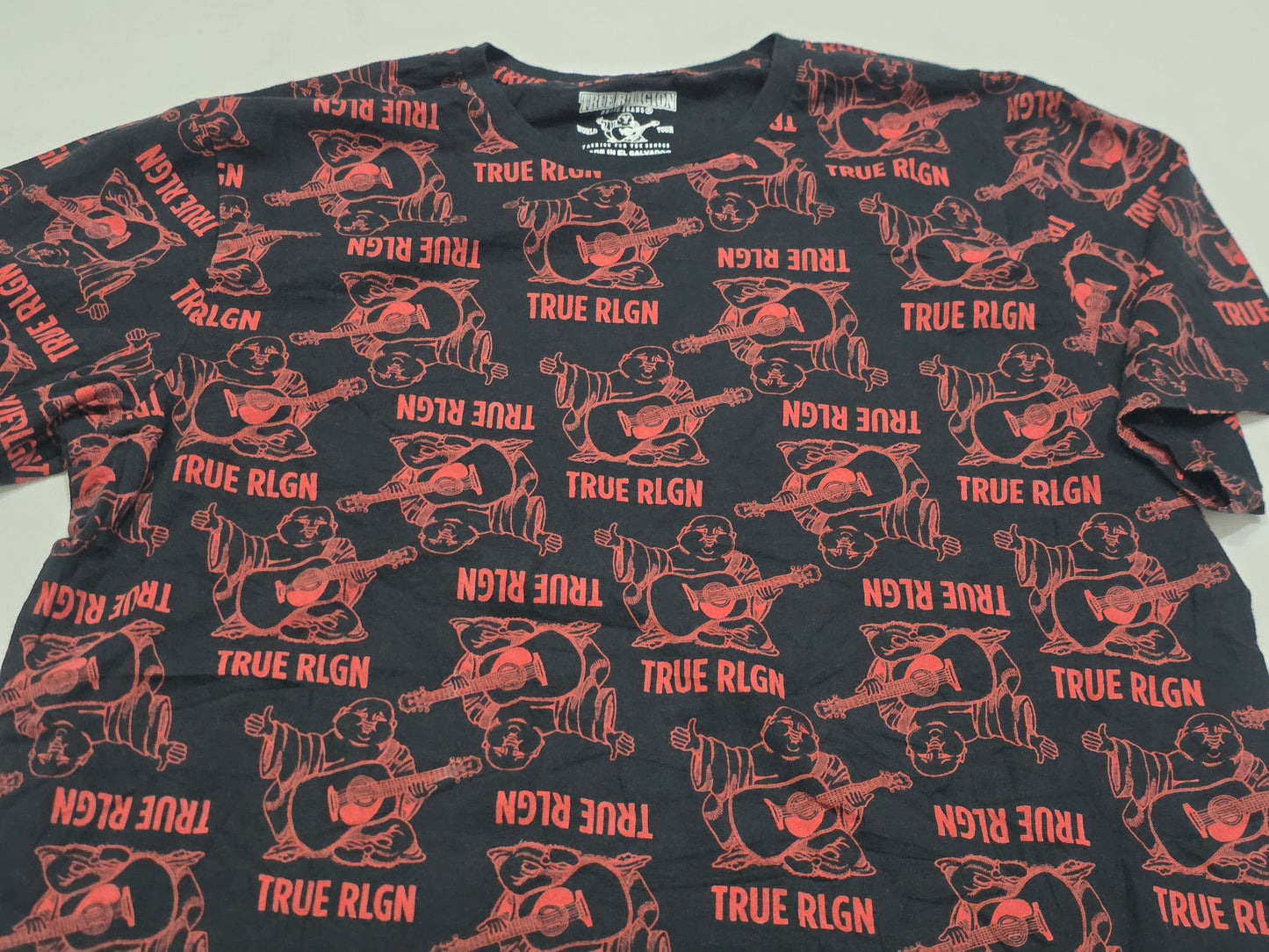 Playera True Religion Grande L Rojo Y Negro Logo