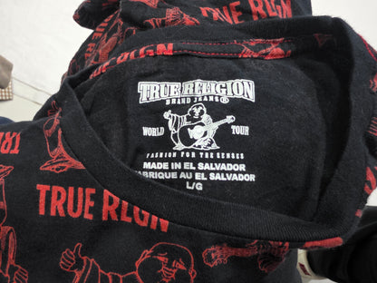 Playera True Religion Grande L Rojo Y Negro Logo