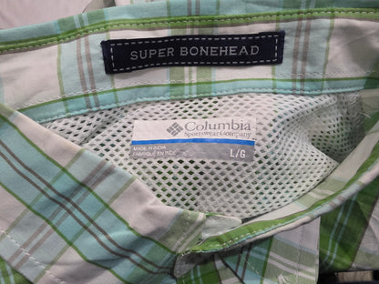 Camisa Manga Corta Columbia Grande L Cuadro Verde