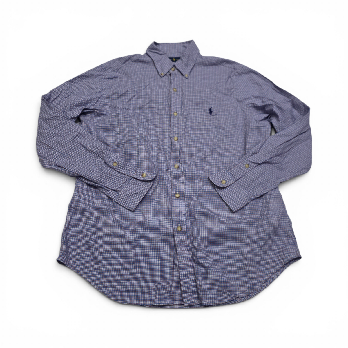 Camisa Ralph Lauren Grande L Cuadro Azul Y Morado