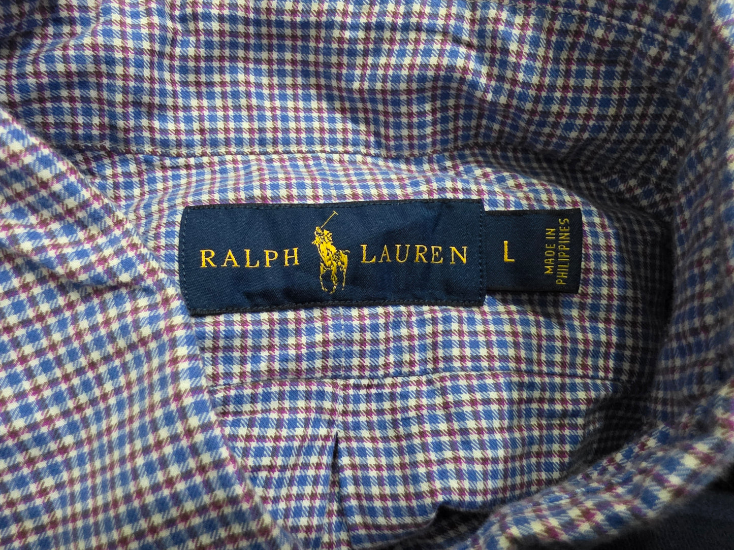 Camisa Ralph Lauren Grande L Cuadro Azul Y Morado