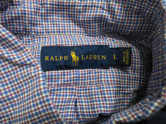 Camisa Ralph Lauren Grande L Cuadro Azul Y Morado