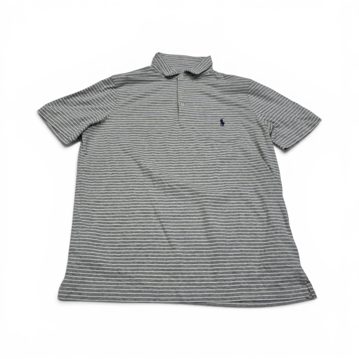 Playera Ralph Lauren Grande L Gris Lineas