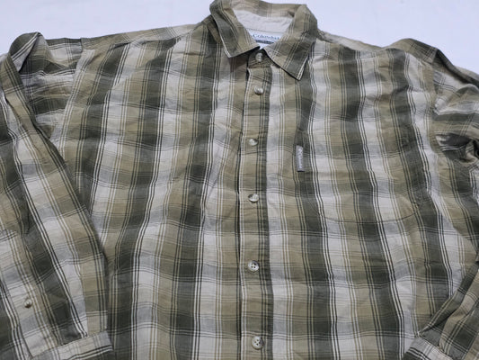 Camisa Columbia Grande L Cuadro Verde
