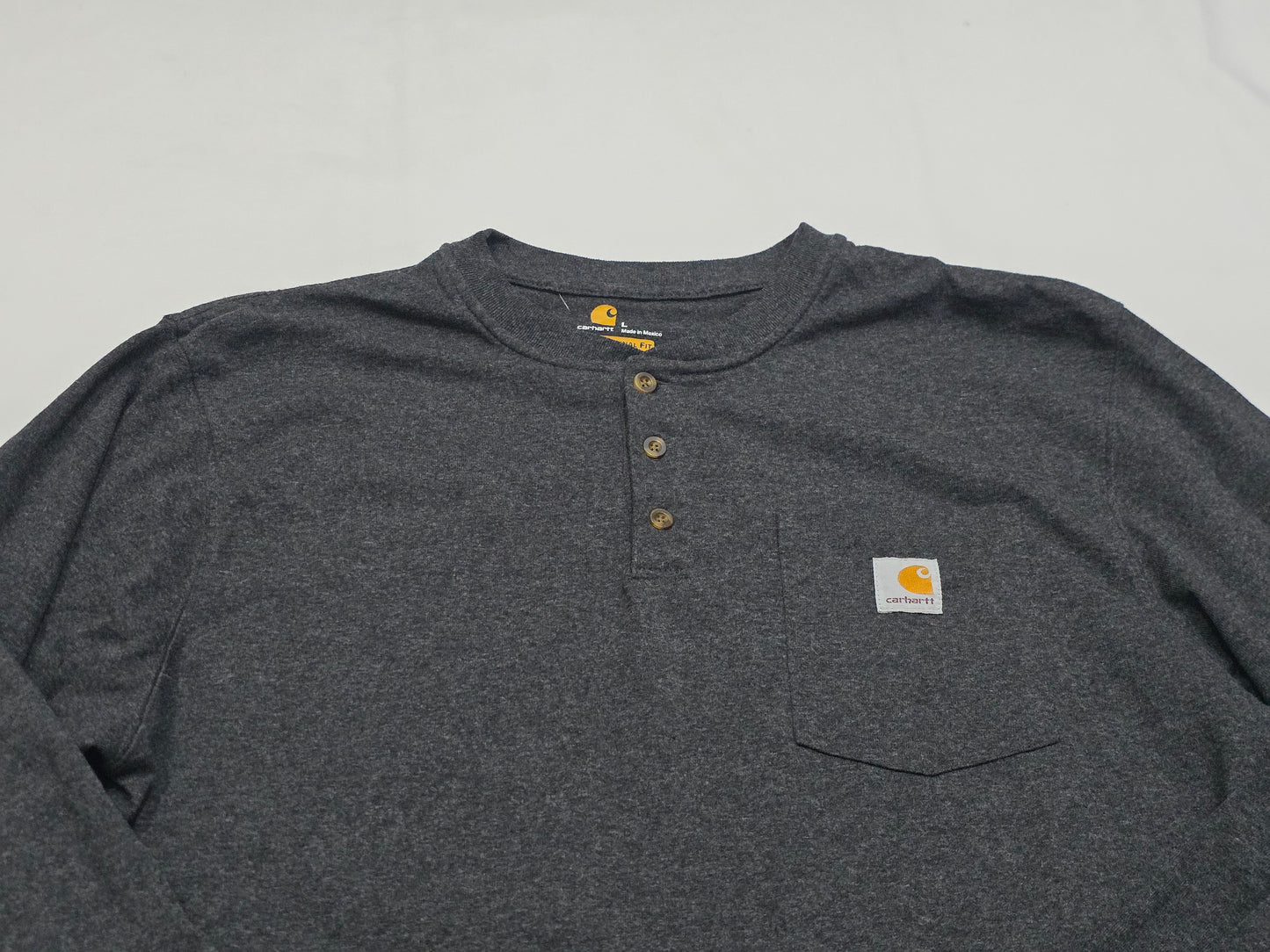 Playera Carhartt Grande L Gris Manga Larga