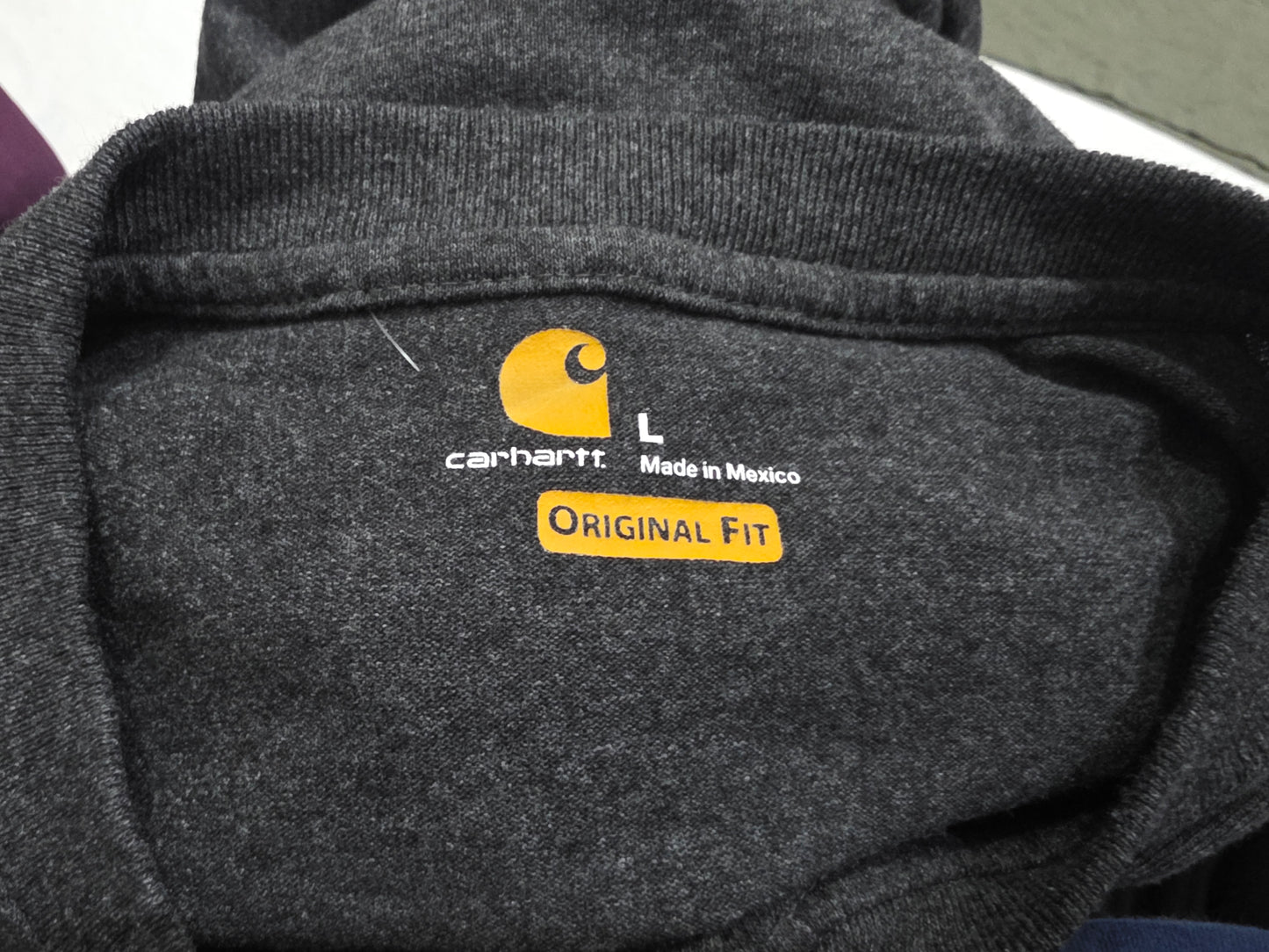 Playera Carhartt Grande L Gris Manga Larga