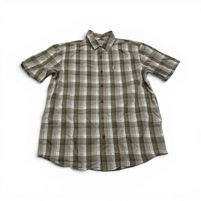 Camisa Carhartt Grande L Cuadro Cafe Manga Corta