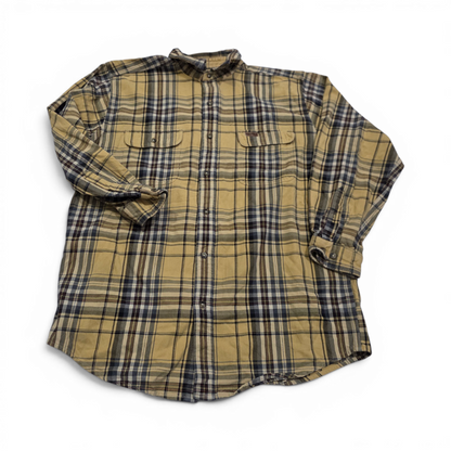 Camisa Carhartt Grande L Cuadro Mostaza Y Cafe