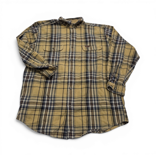 Camisa Carhartt Grande L Cuadro Mostaza Y Cafe
