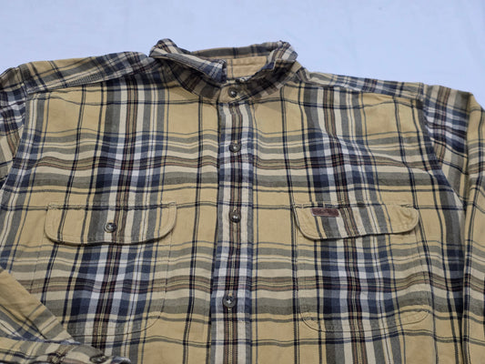 Camisa Carhartt Grande L Cuadro Mostaza Y Cafe
