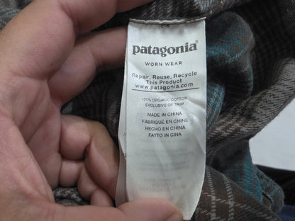 Camisa Patagonia Grande L Cuadro Cafe Y Verde Franela