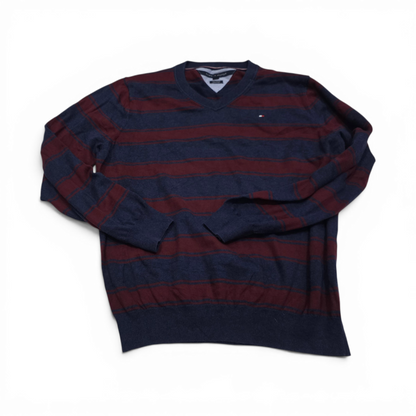 Sueter Tommy Hilfiger Xgrande Xl Azul Y Vino Lineas