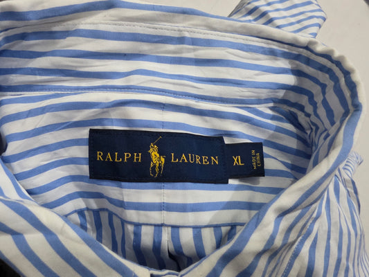 Camisa Ralph Lauren Xgrande Xl Azul Claro Lineas