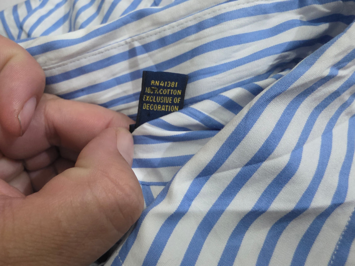 Camisa Ralph Lauren Xgrande Xl Azul Claro Lineas