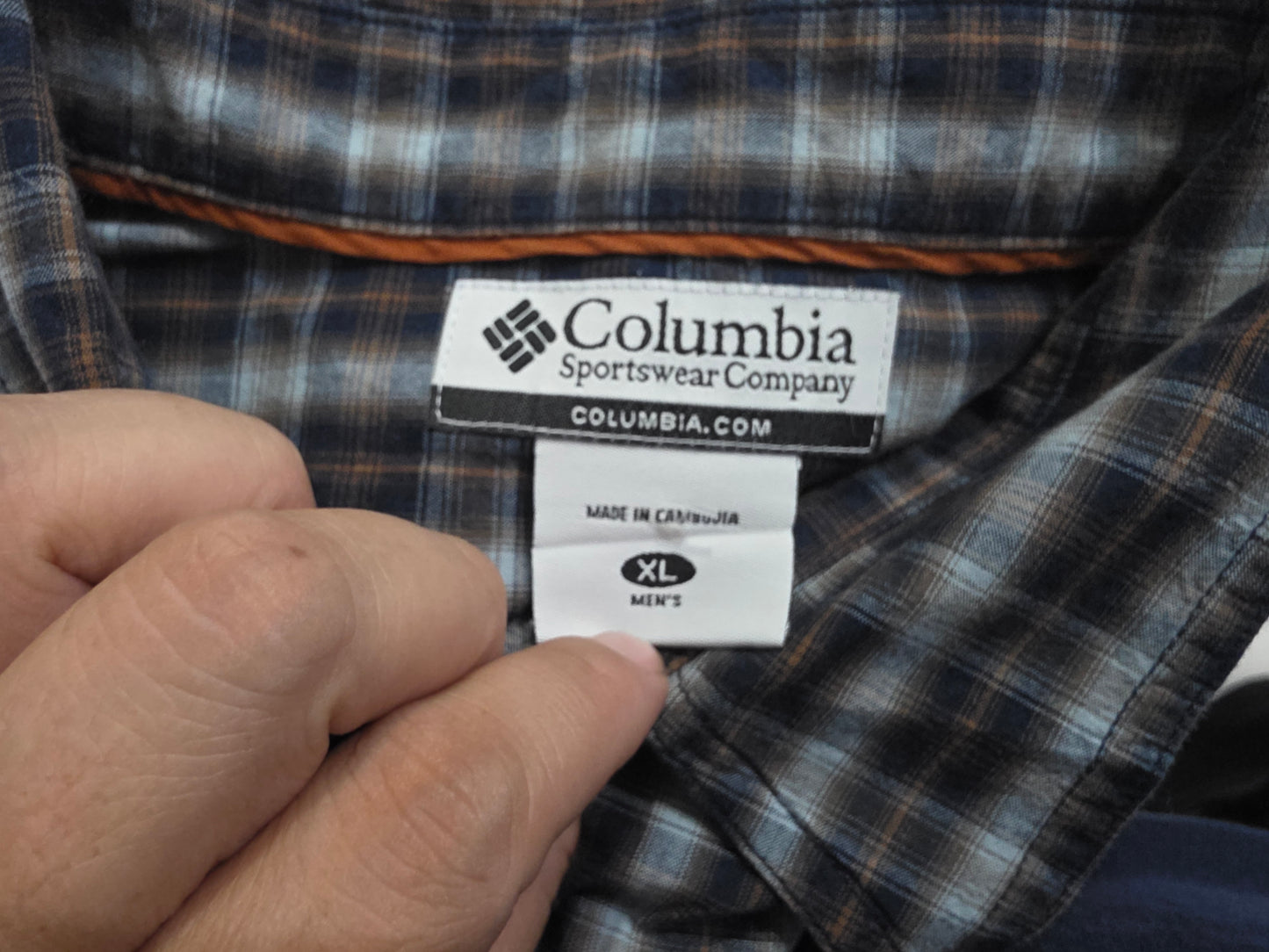 Camisa Columbia Xgrande Xl Cuadro Azul Y Gris