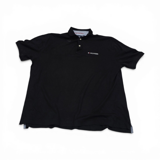 Playera Polo Tommy Hilfiger Xgrande Xl Negro Letras