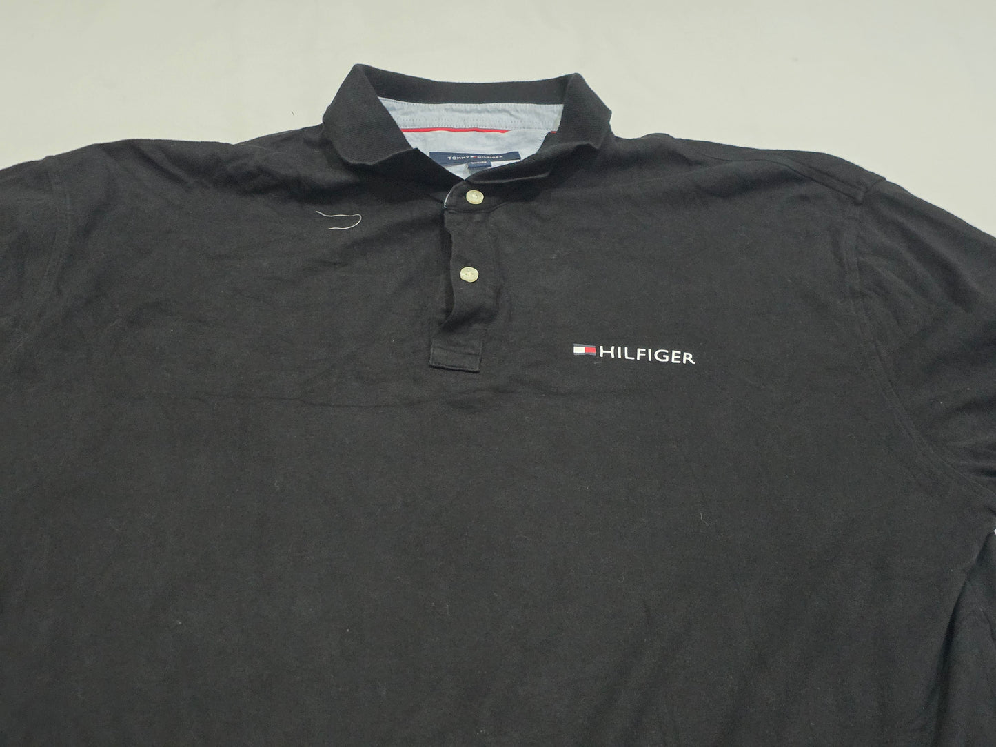 Playera Polo Tommy Hilfiger Xgrande Xl Negro Letras
