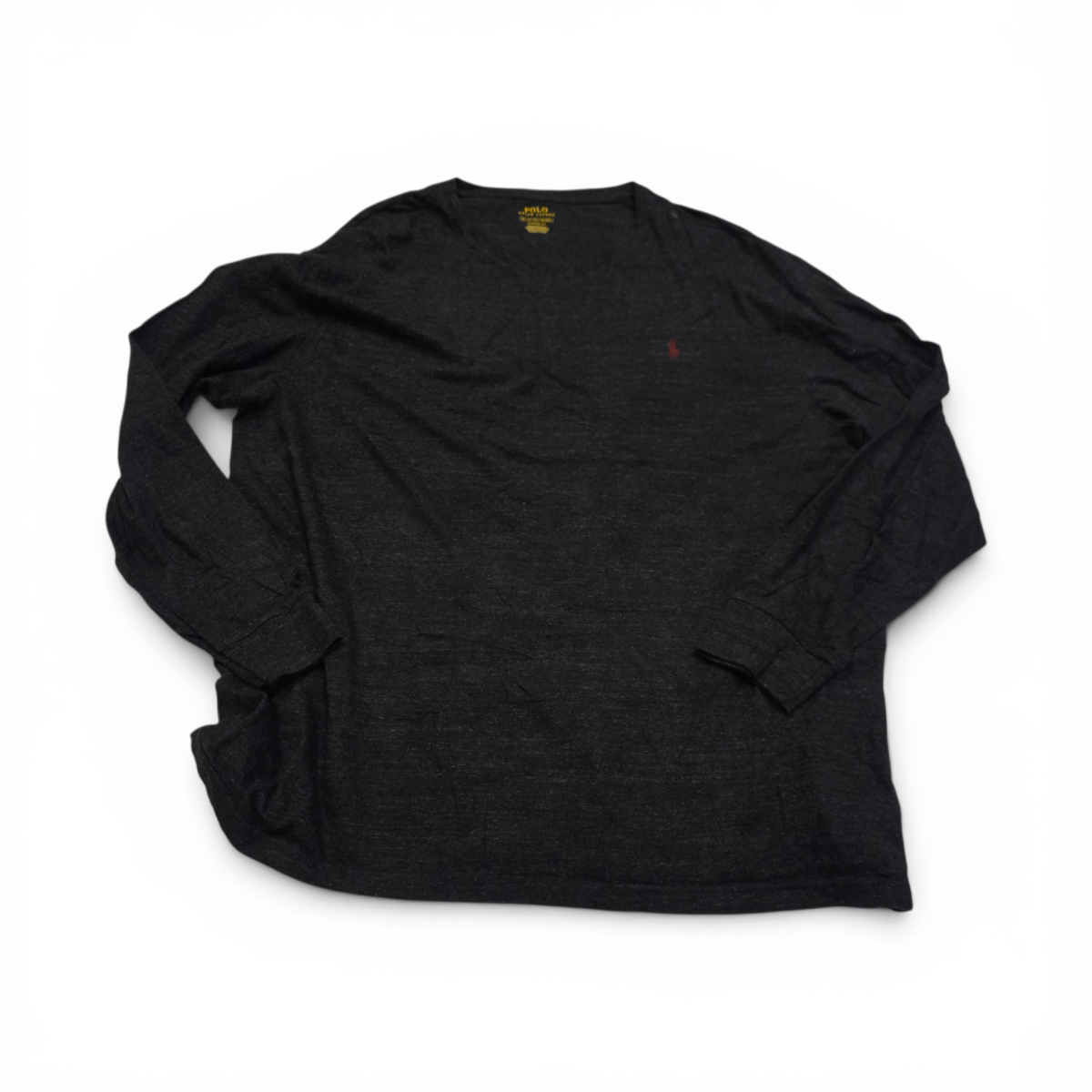 Playera Ralph Lauren Xgrande Gris Oscuro Pony Vino Manga Lar
