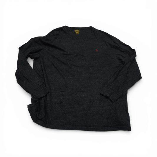Playera Ralph Lauren Xgrande Gris Oscuro Pony Vino Manga Lar