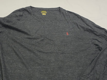 Playera Ralph Lauren Xgrande Gris Oscuro Pony Vino Manga Lar