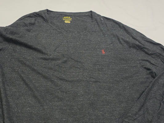 Playera Ralph Lauren Xgrande Gris Oscuro Pony Vino Manga Lar