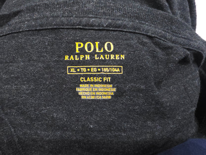 Playera Ralph Lauren Xgrande Gris Oscuro Pony Vino Manga Lar