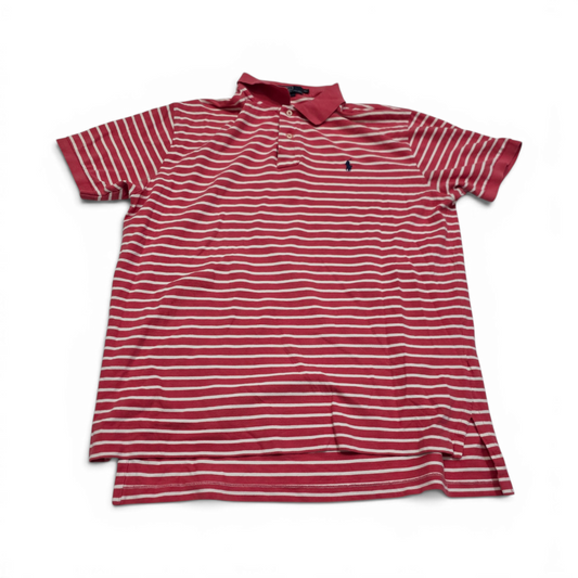 Playera Polo Ralph Lauren Xgrande Xl Coral Y Blanco Lineas