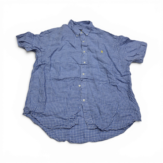 Camisa Ralph Lauren Xgrande Xl Cuadro Azul Claro Pony Amaril