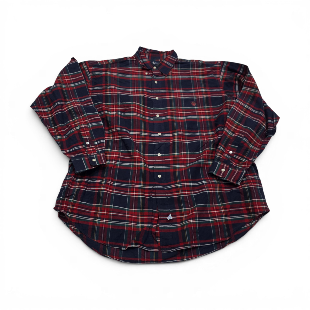 Camisa Ralph Lauren Xgrande Xl Cuadro Rojo Y Azul Big Shirt