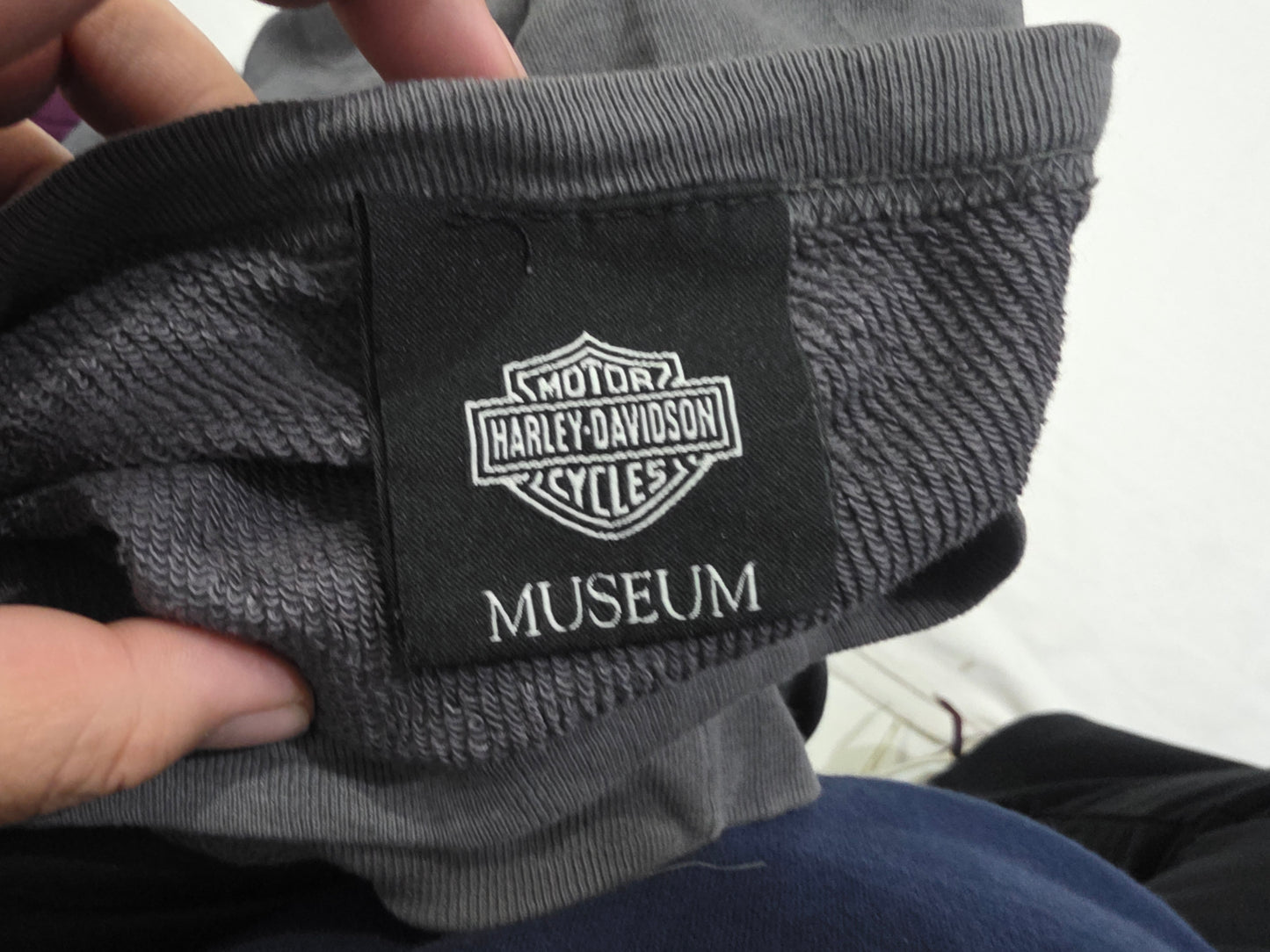 Sudadera Delgada Harley Davidson Xgrande Xl Gris Deslavado