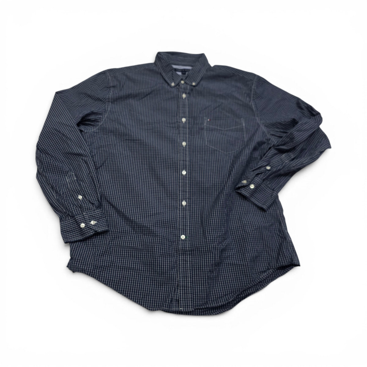 Camisa Tommy Hilfiger Xgrande Xl Cuadro Azul 80s Ply