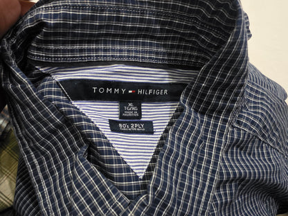 Camisa Tommy Hilfiger Xgrande Xl Cuadro Azul 80s Ply