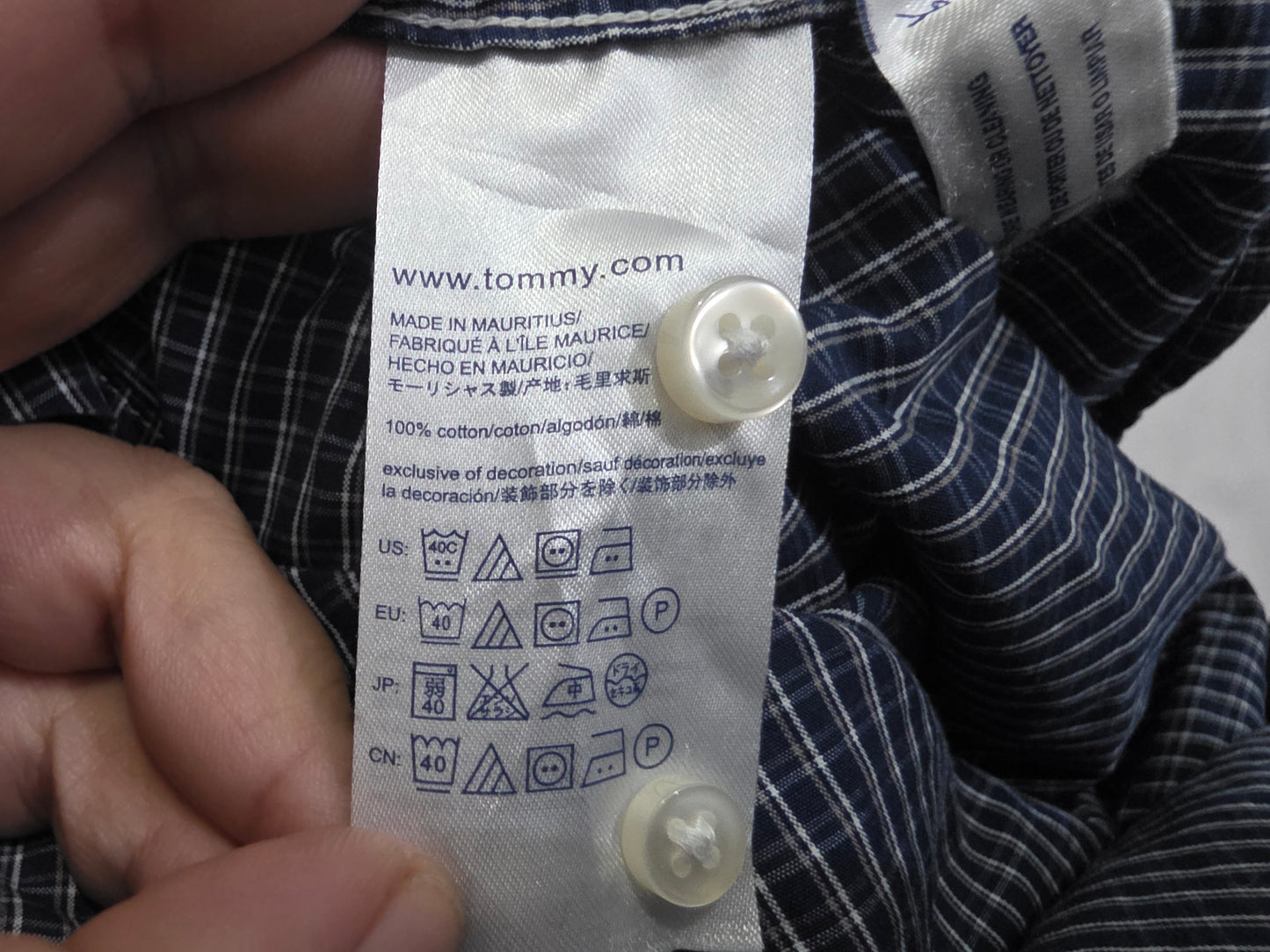 Camisa Tommy Hilfiger Xgrande Xl Cuadro Azul 80s Ply