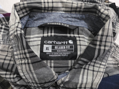 Camisa Carhartt Xgrande Xl Cuadro Negro Y Gris