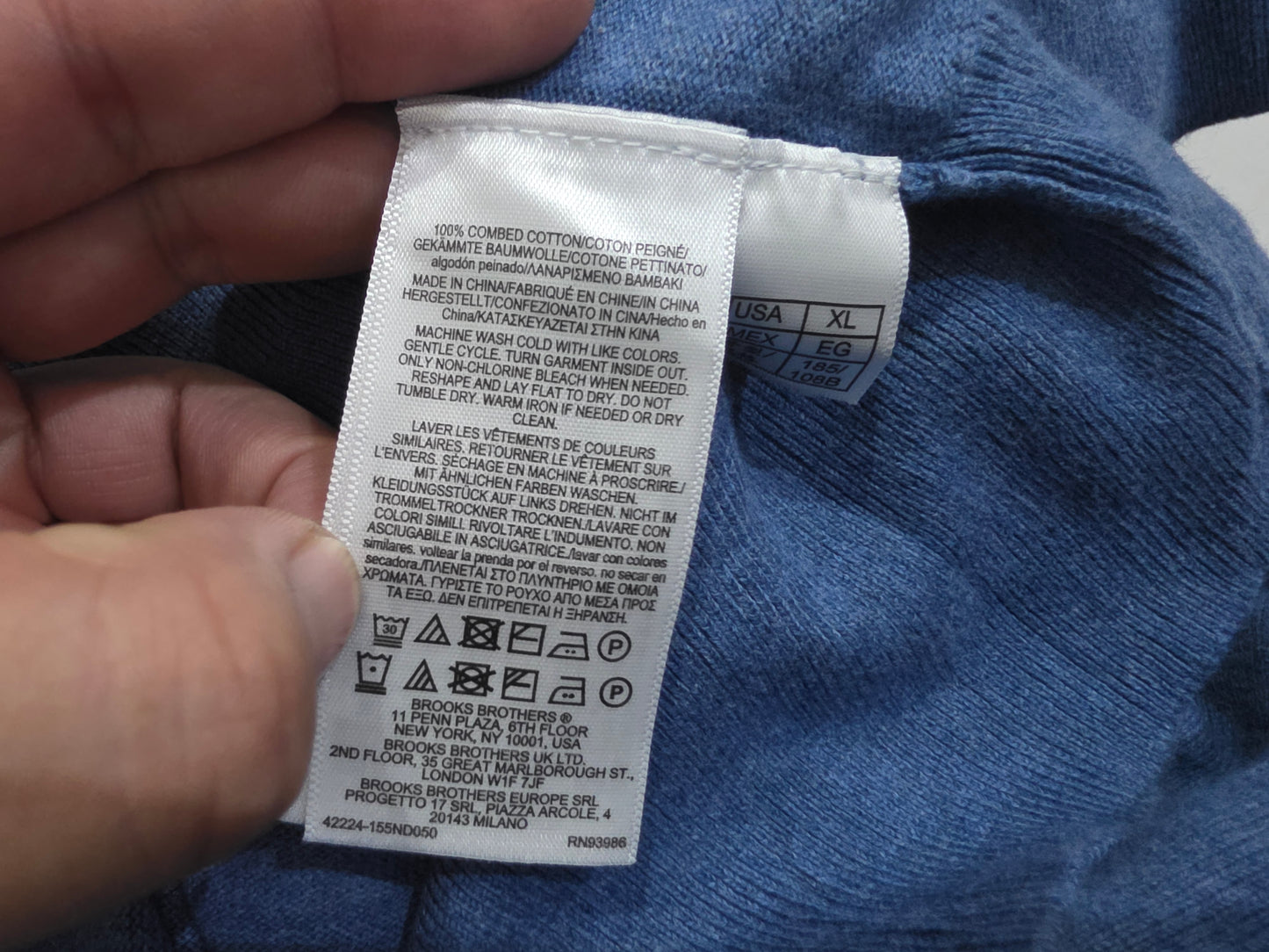 Sueter Brooks Brothers Xgrande Xl Azul Cierre Corto